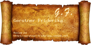 Gerstner Friderika névjegykártya